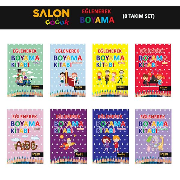 Eğlenerek Boyama Kitabı (8 Kitap Takım)