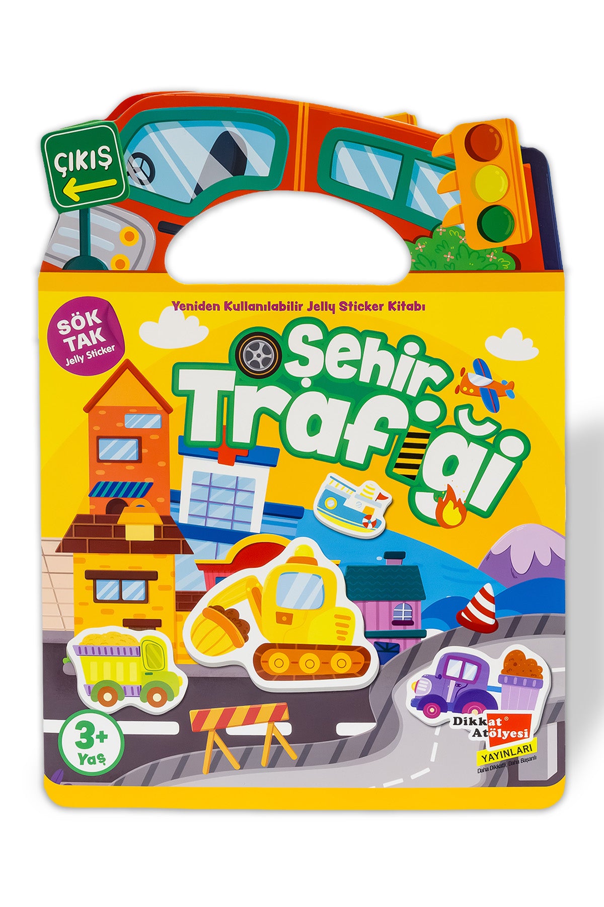Şehir Trafiği - Sök Tak Yeniden Kullanılabilir Jelly Etkinlik Sticker Kitabı – Dikkat Atölyesi Yayınları kitap kapağı
