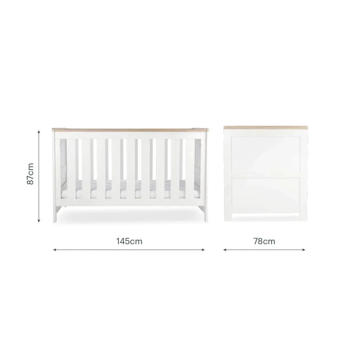 CuddleCo Burford Cot Bed - White/Oak