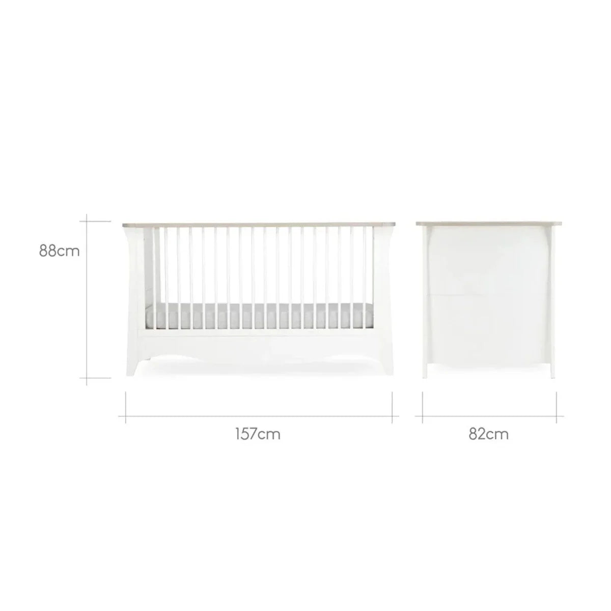 CuddleCo Clara Cot Bed - White & Ash
