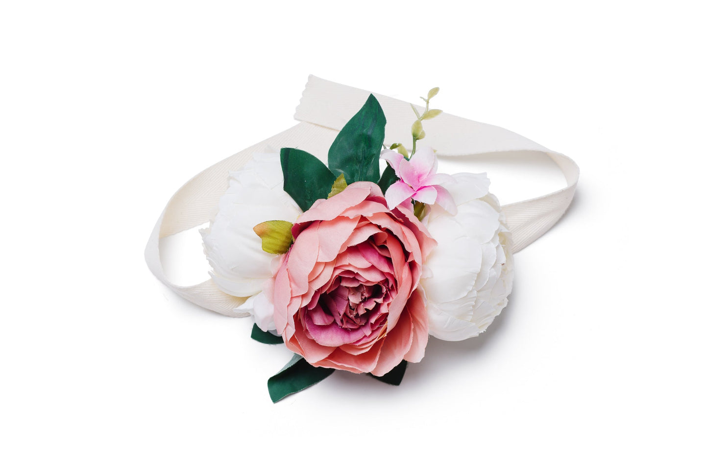 MINICAMP Peony Flower Garland for Teepee & Kids Room Decor | White & Peach