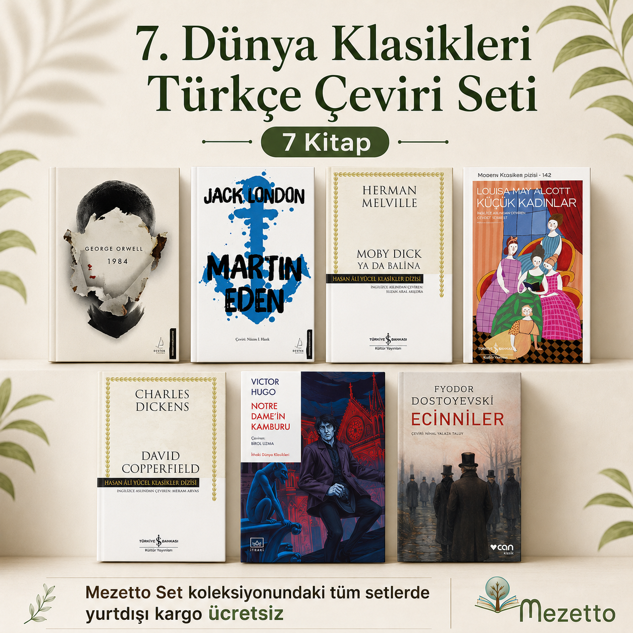 Dünya Klasikleri Türkçe Kitap Seti | 7 Kitap