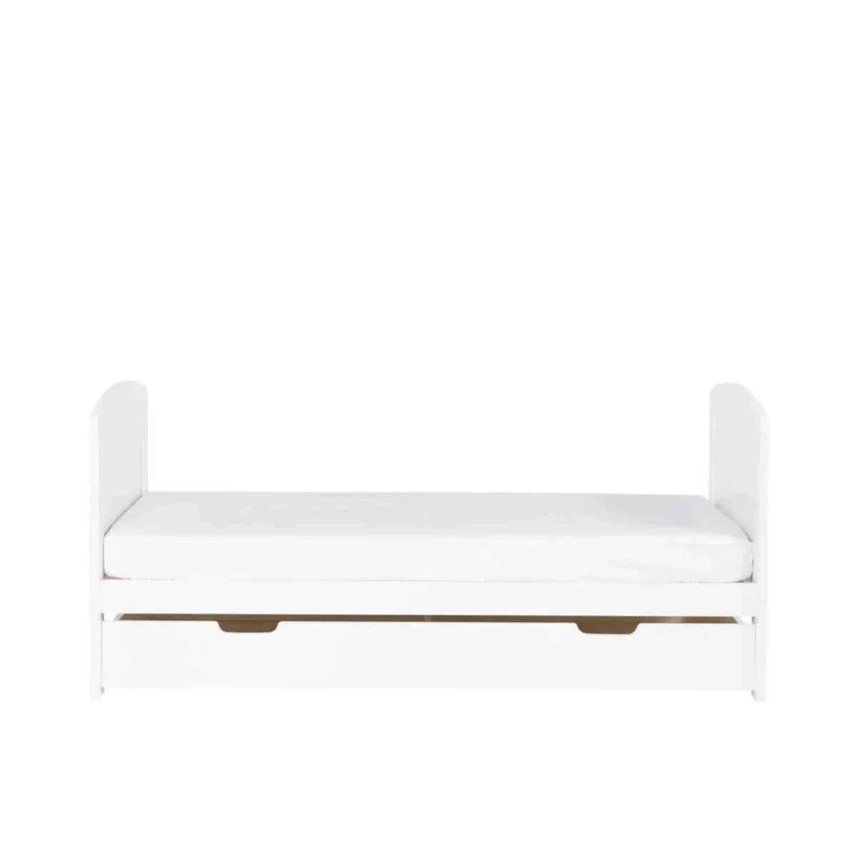 Ickle Bubba Coleby Scandi Cot Bed with Under Drawer Scandi White - Fibre Mattress