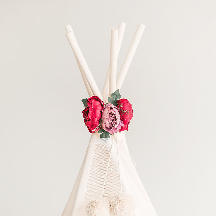 MINICAMP Peony Flower Garland for Teepee & Kids Room Decor | Fuchsia