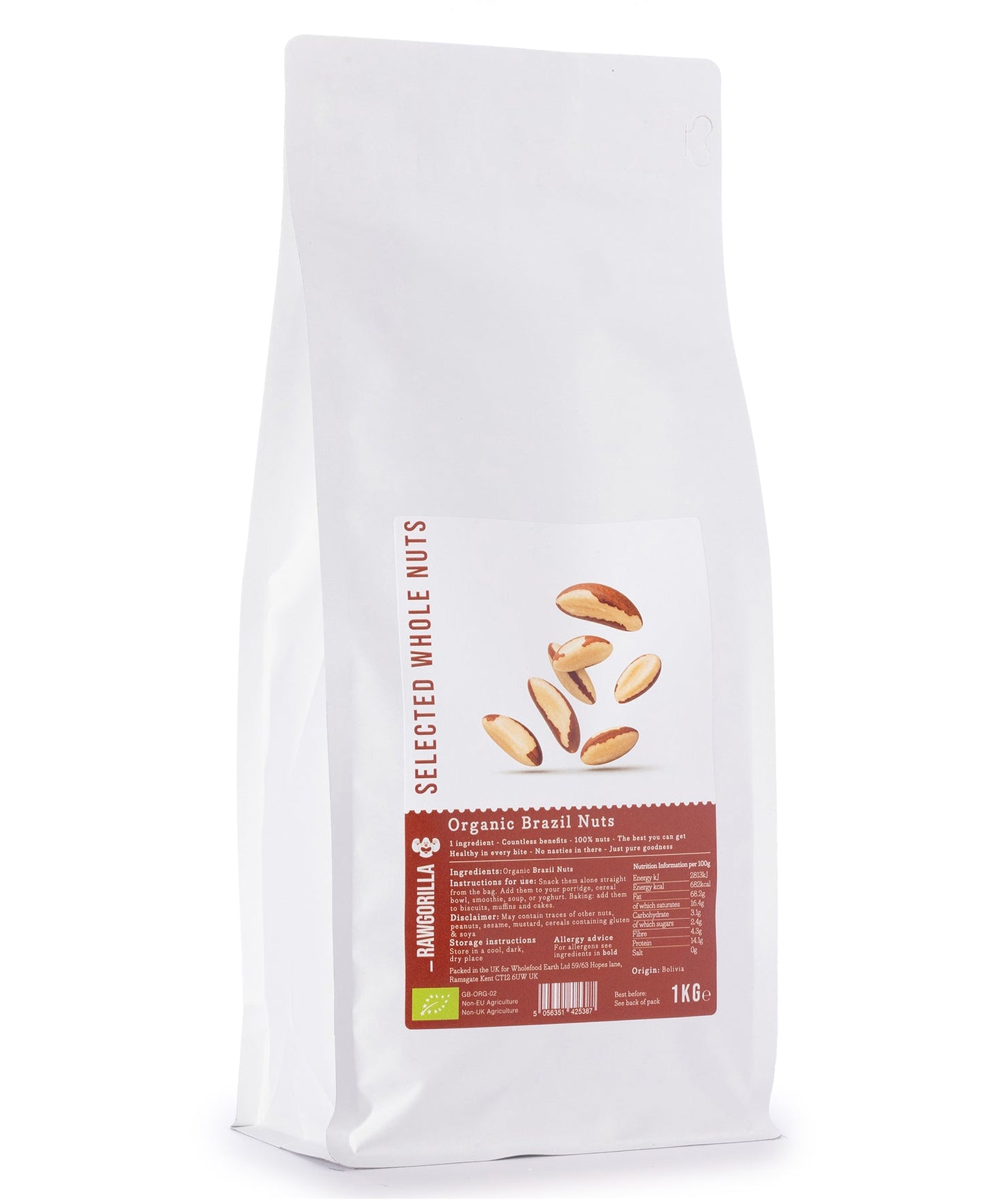 Organic Brazil Nuts - RAWGORILLA - 1kg