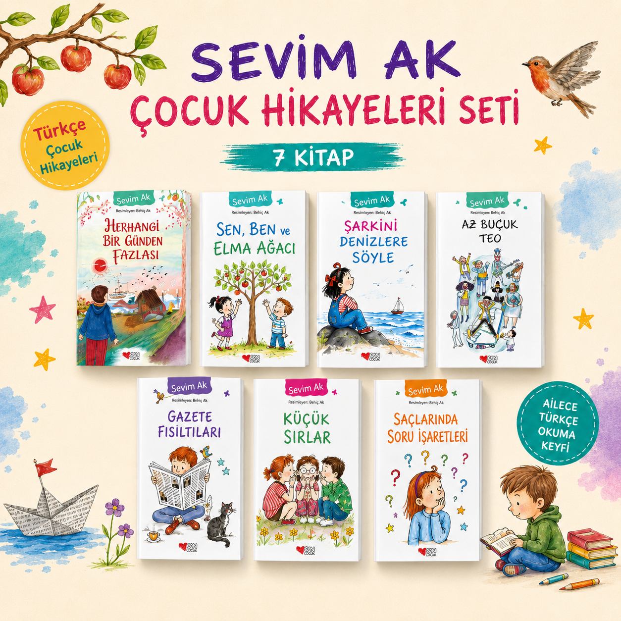 Sevim Ak Çocuk Hikayeleri Seti | 7 Kitap