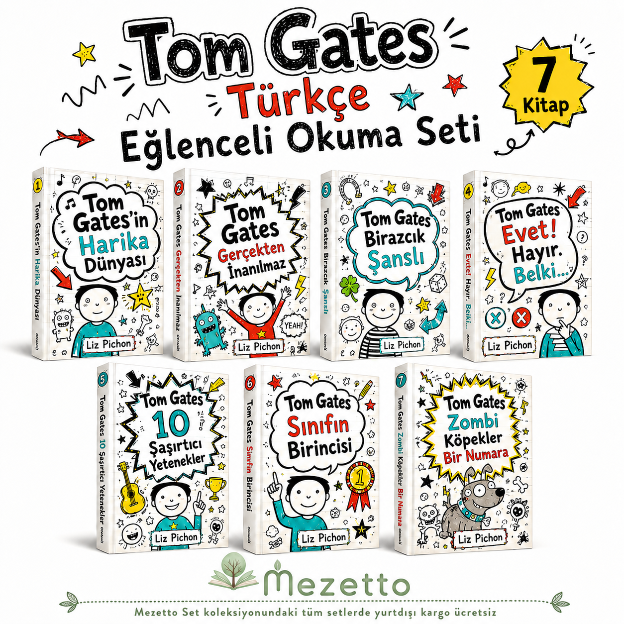 Tom Gates Türkçe Eğlenceli Okuma Seti | 7 Kitap