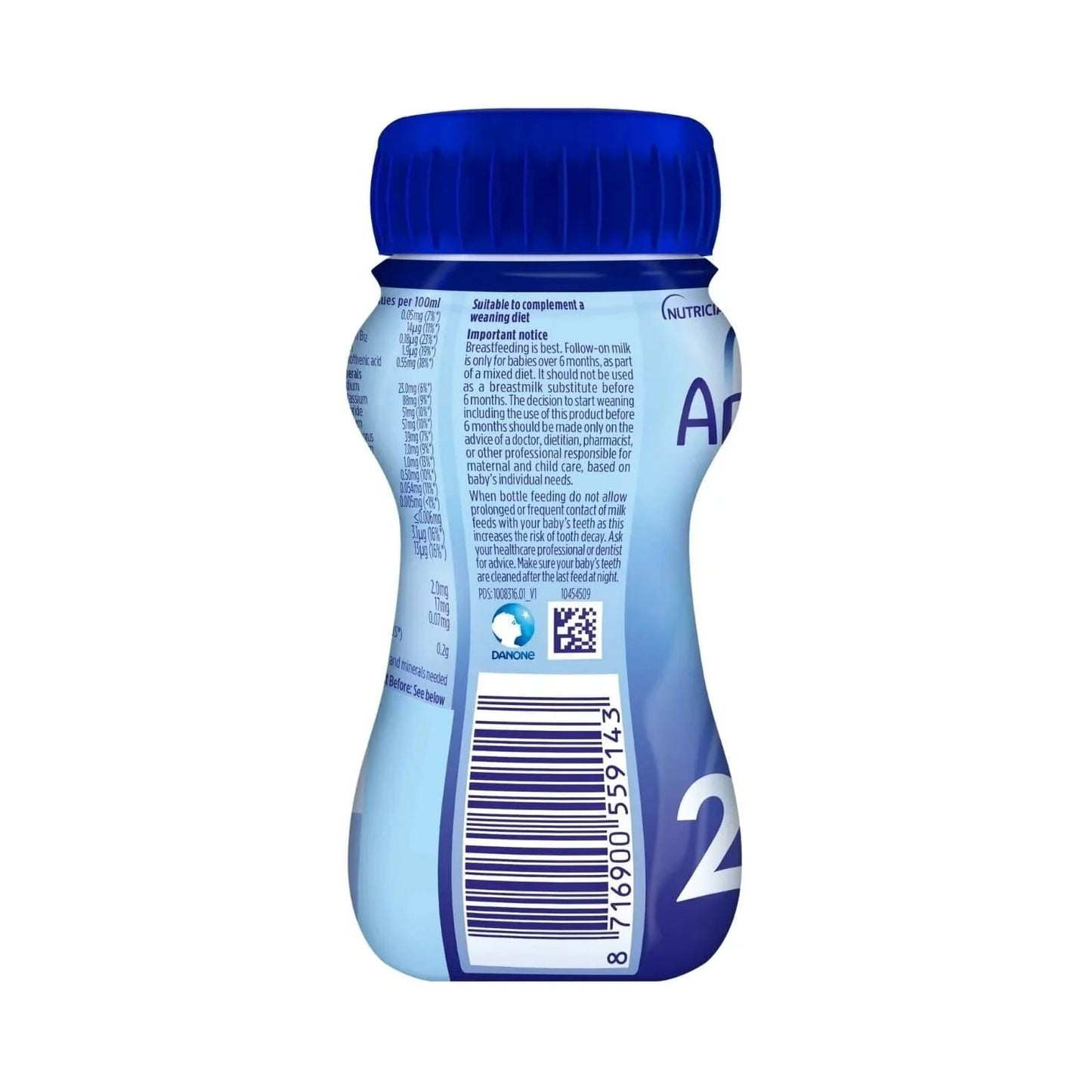 Aptamil 2 Follow On Ready to Drink Liquid Milk 6 - 12 months 200ml - mezetto ebebek ebebek