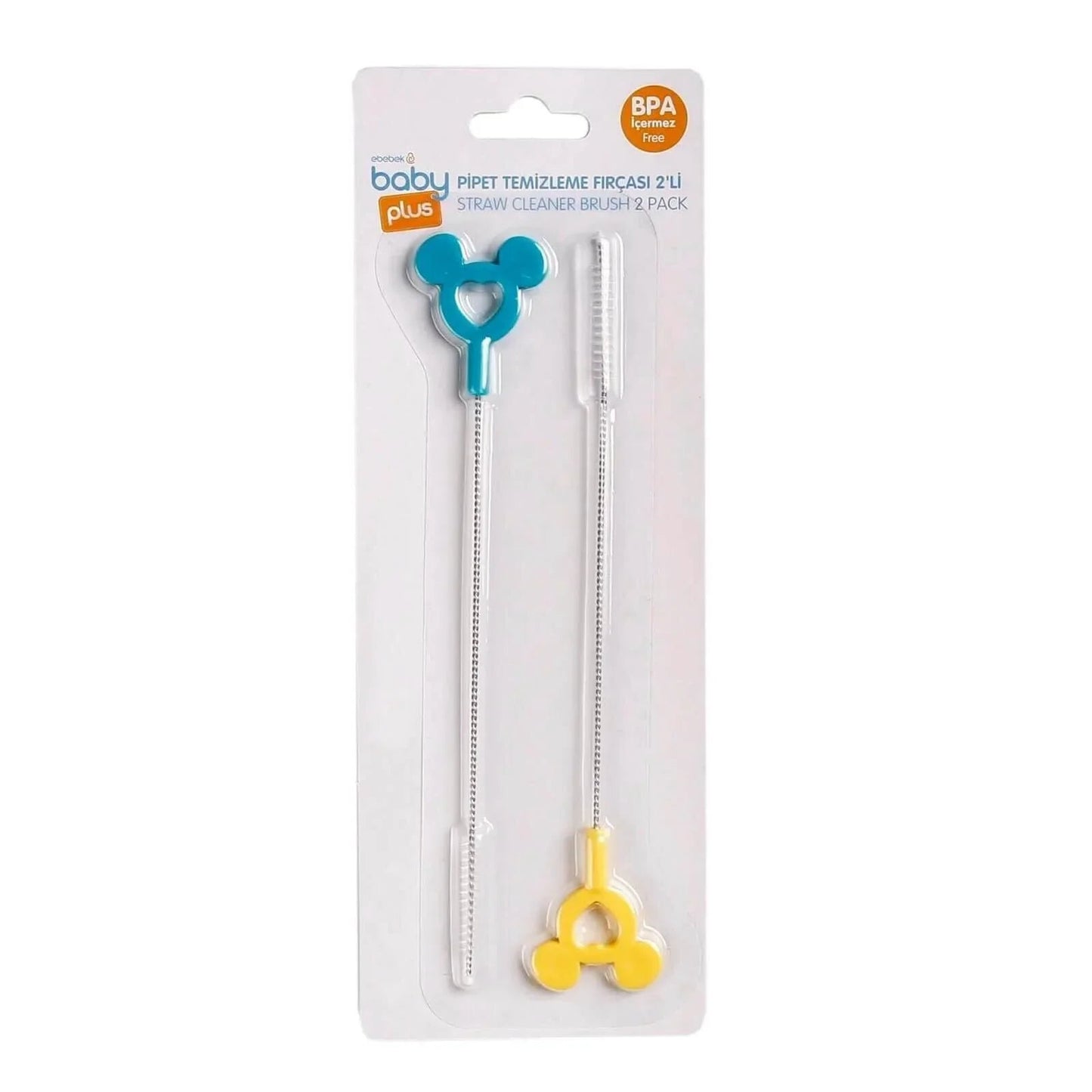 baby plus Straw Cleaner Brush 2 pcs - mezetto ebebek ebebek