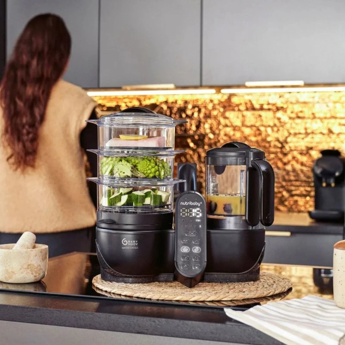 Babymoov Nutribaby (+) XL 6 - in - 1 Baby Food Maker - Black Edition - mezetto ebebek ebebek