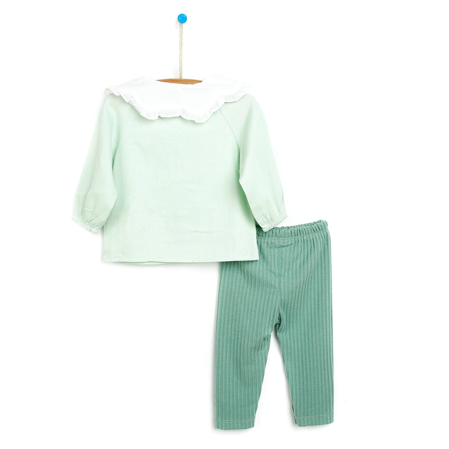 BabyZ Blouse - Tights - Light Green - mezetto ebebek ebebek