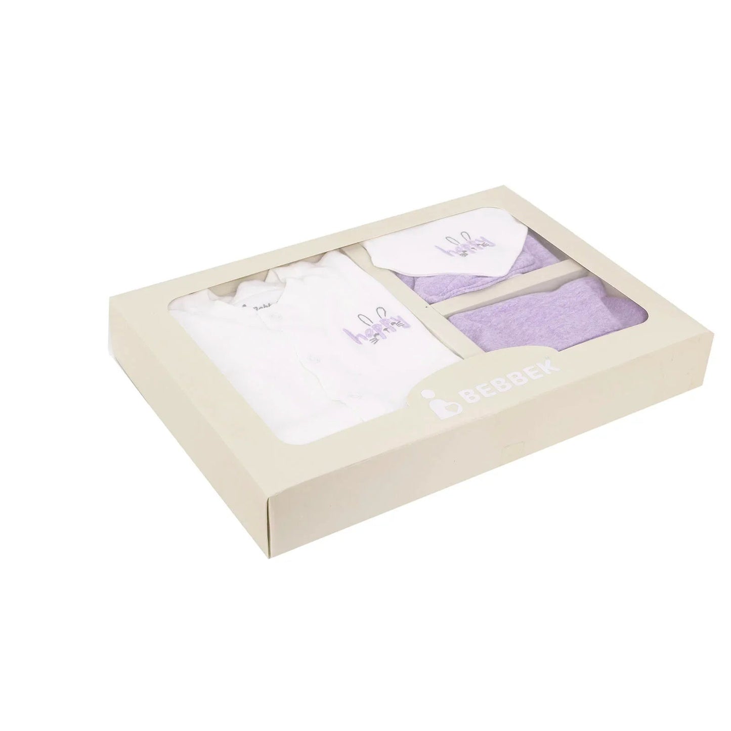 Bebbek Baby Girl 5 pcs Newborn Gift Starter Set - Lilac - mezetto ebebek ebebek