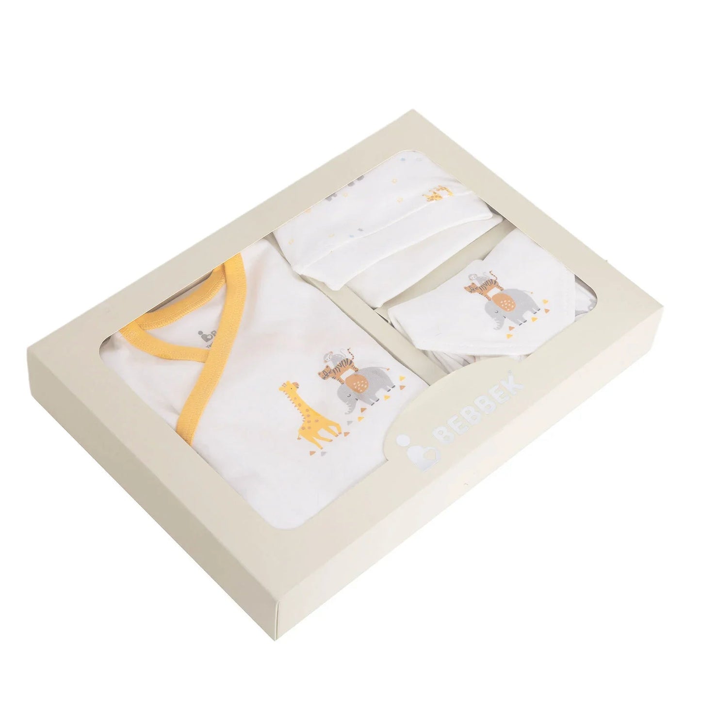 Bebbek Boy 5 Piece Newborn Gift Set - Ecru - mezetto ebebek ebebek