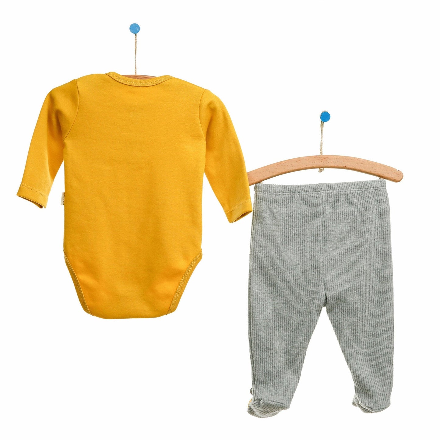 Bebbek Newborn Born To Be Wild Baby Set - Mustard - mezetto ebebek ebebek