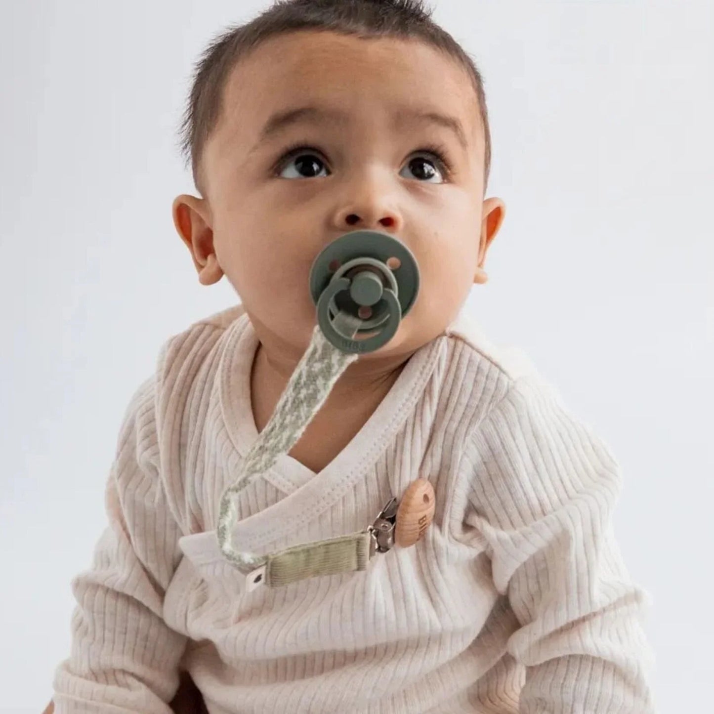 BIBS Soother Clip Braided - Petrol & Baby Blue - mezetto ebebek ebebek