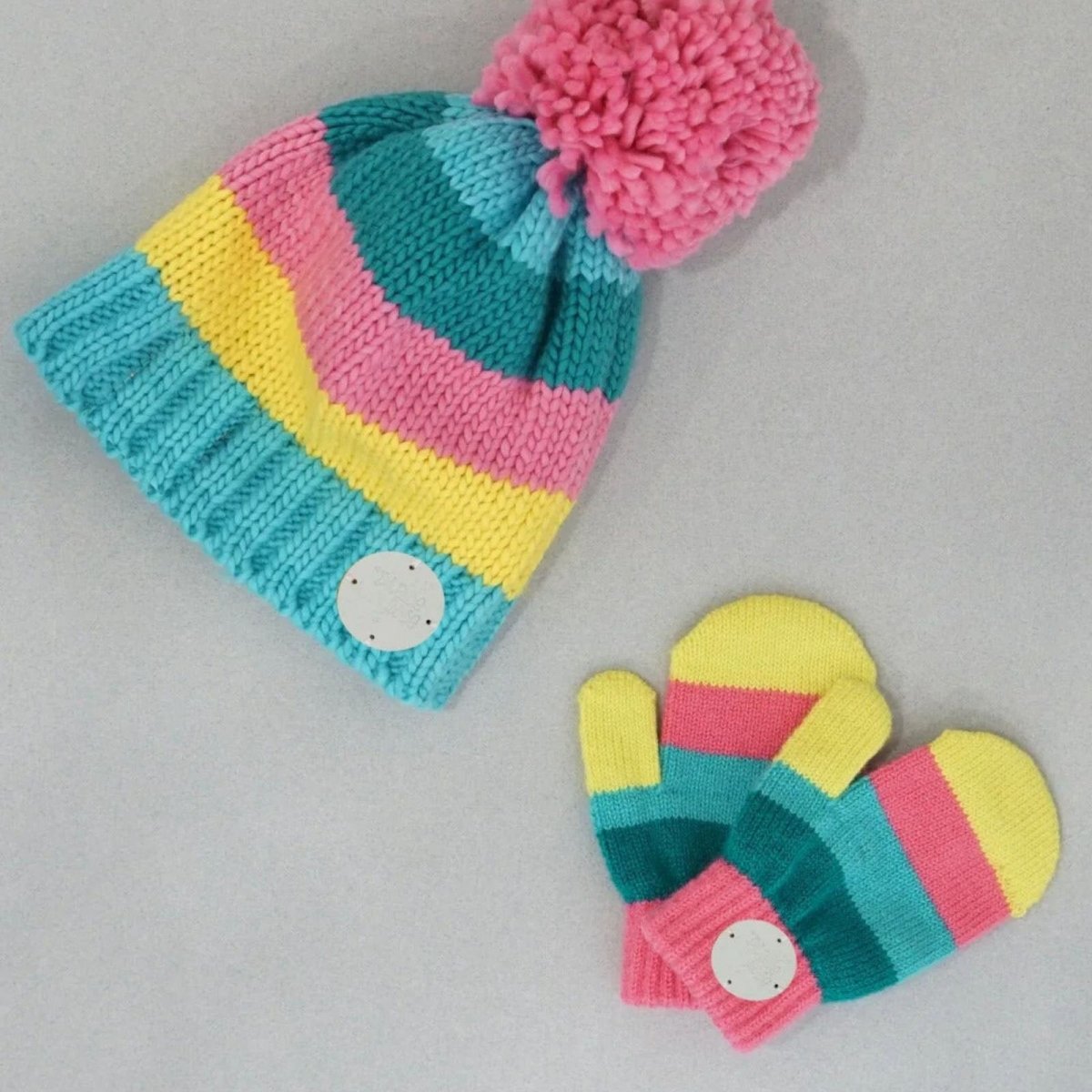 Blade & Rose Bright Striped Mittens 2 - 6 Years Blue/Red/Yellow - mezetto ebebek ebebek