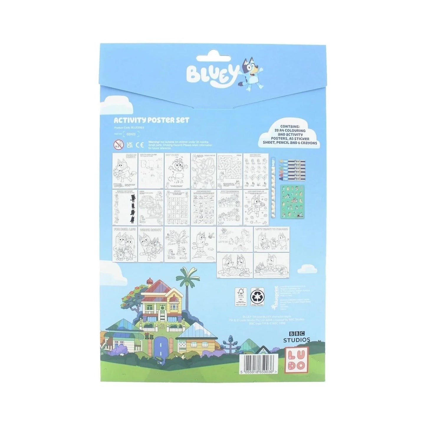 Bluey Poster Activity Set - mezetto ebebek ebebek