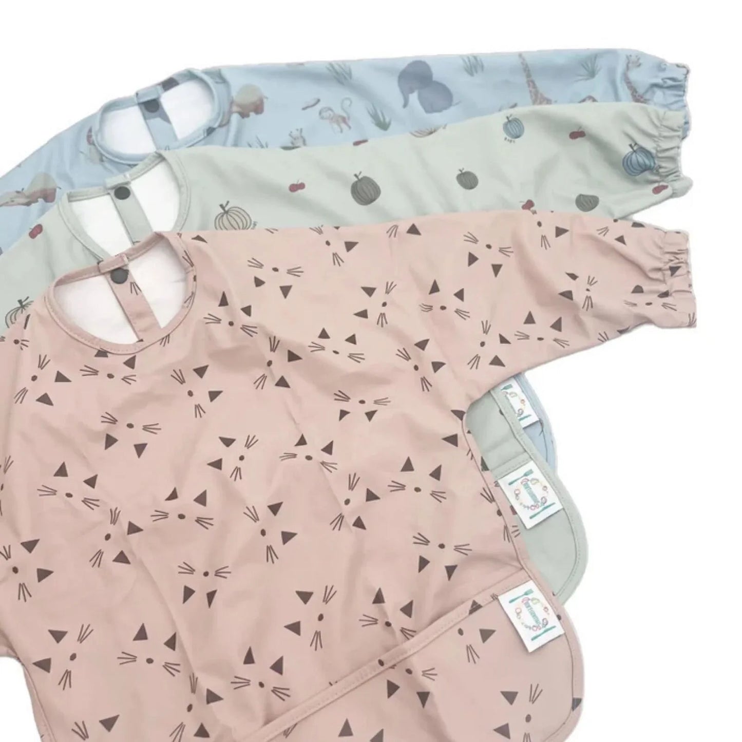 BLW Essentials Waterproof Long Sleeved Coverall Bib - Blue - mezetto ebebek ebebek