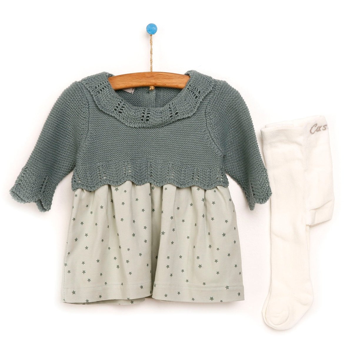 Cassiope Newborn Little Star Dress - Blue - mezetto ebebek ebebek