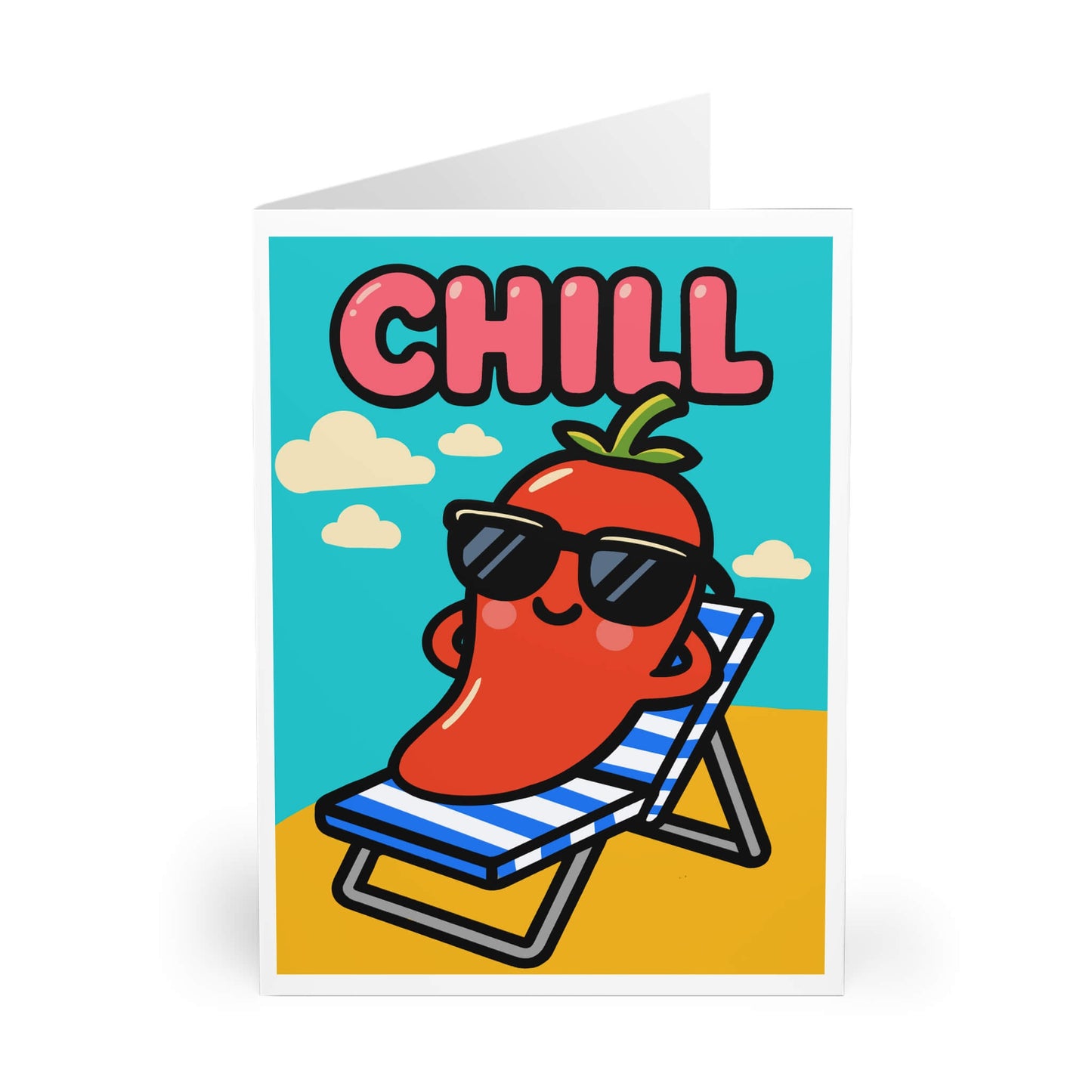 CHILL Cartoon Pepper Card – Funny Summer Greeting - mezetto KEOLIX KEOLIX