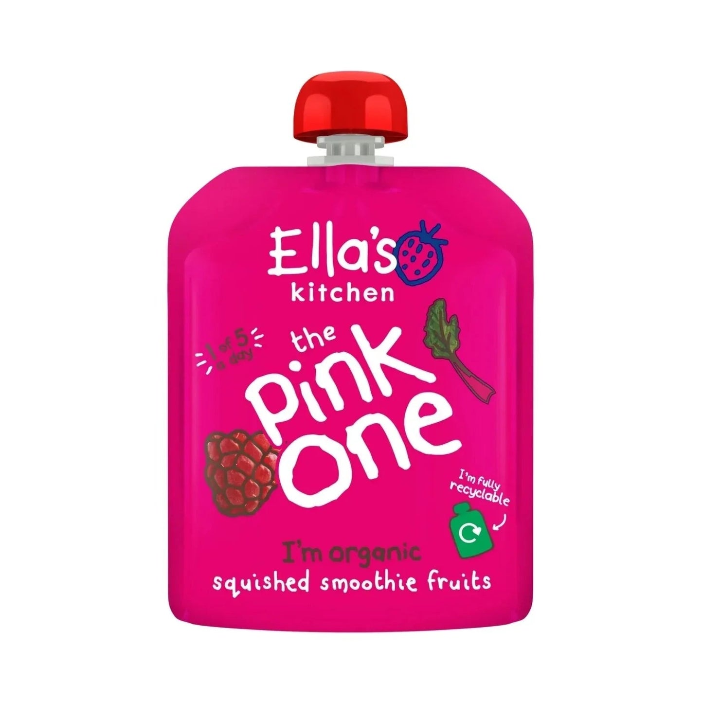 Ella's Kitchen Organic Smoothie The Pink One Multipack Baby Food Pouch 6+ months 450g (5x90g) - mezetto ebebek ebebek