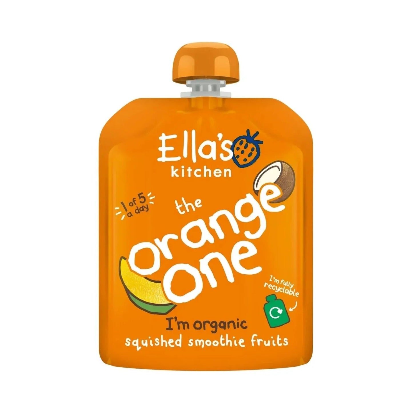 Ella's Kitchen Smoothie Organic The Orange One Multipack Baby Food Pouch 6+ months 450g (5x90g) - mezetto ebebek ebebek