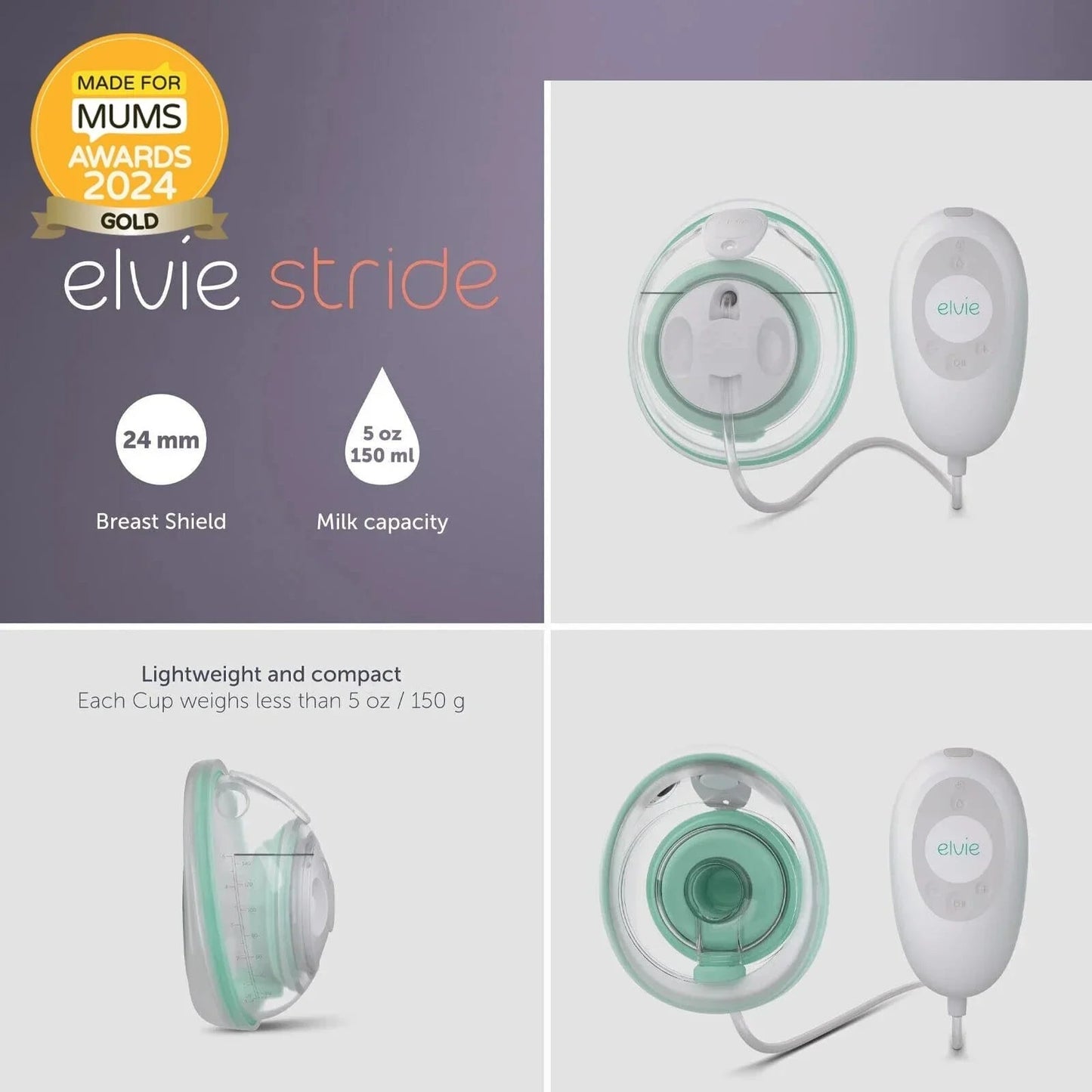 Elvie Stride Hands Free Single Electric Breast Pump - mezetto ebebek ebebek