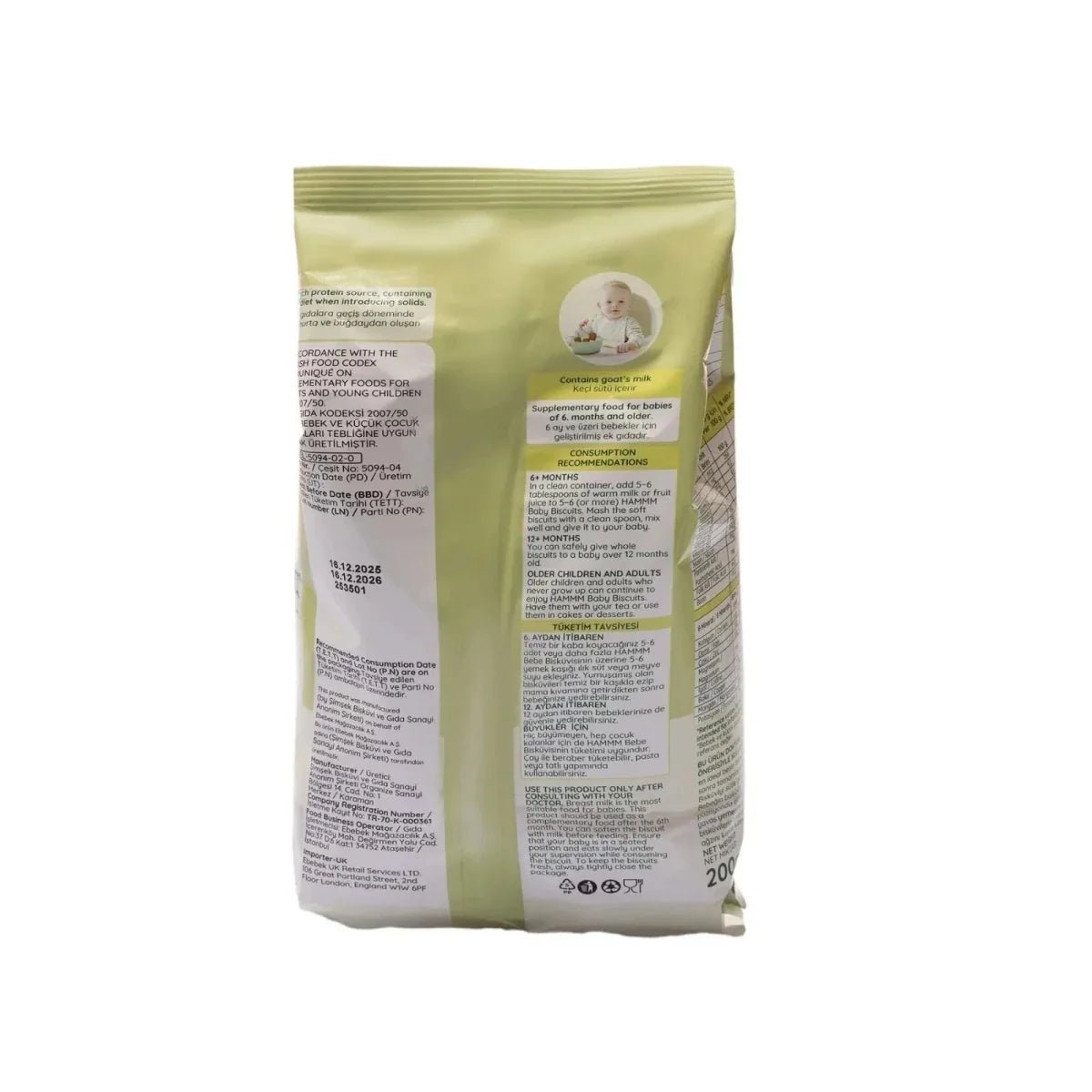 Hammm Baby Biscuits with Goat Milk 400g - mezetto ebebek ebebek