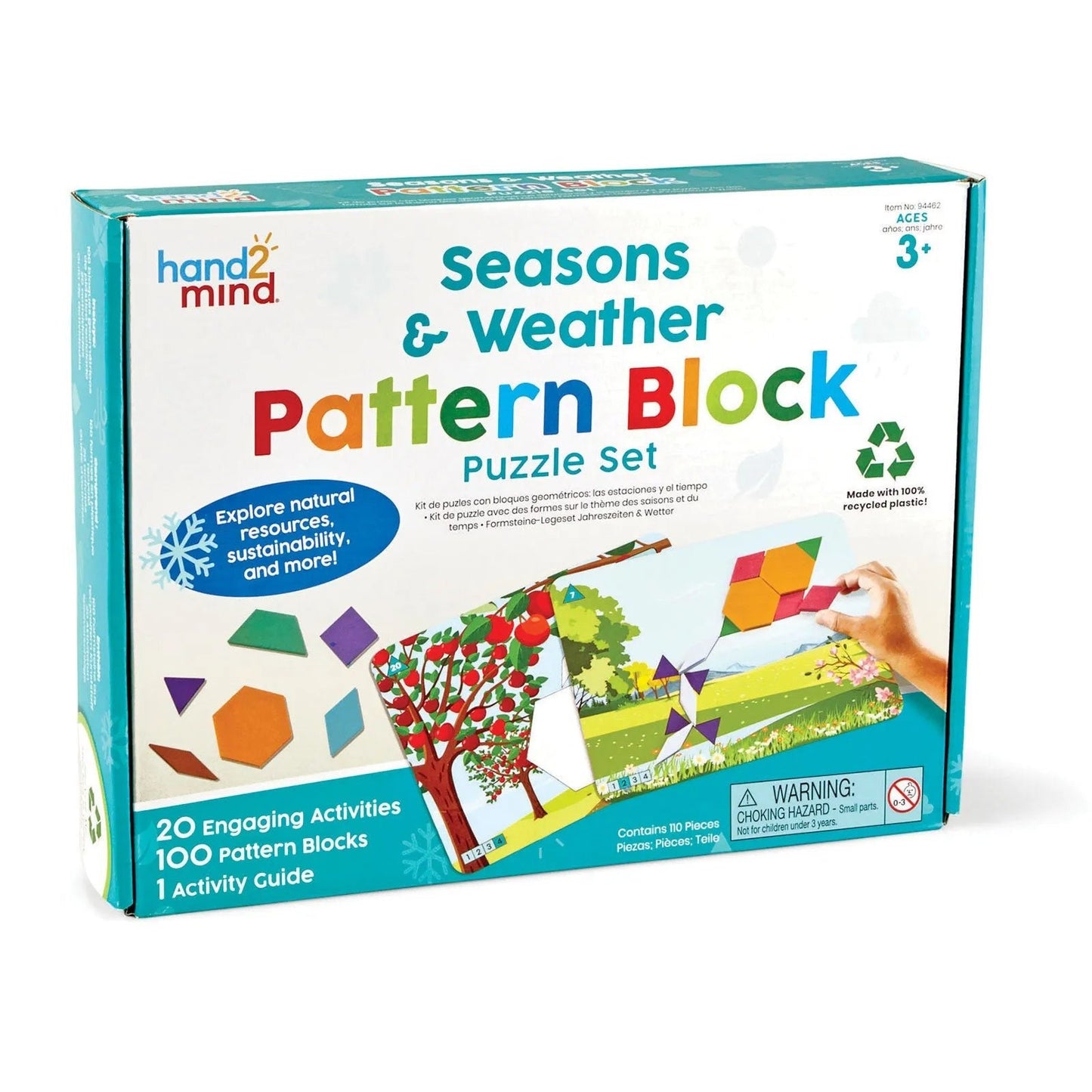 hand2Mind Seasons & Weather Pattern Block Puzzle Set - mezetto ebebek ebebek