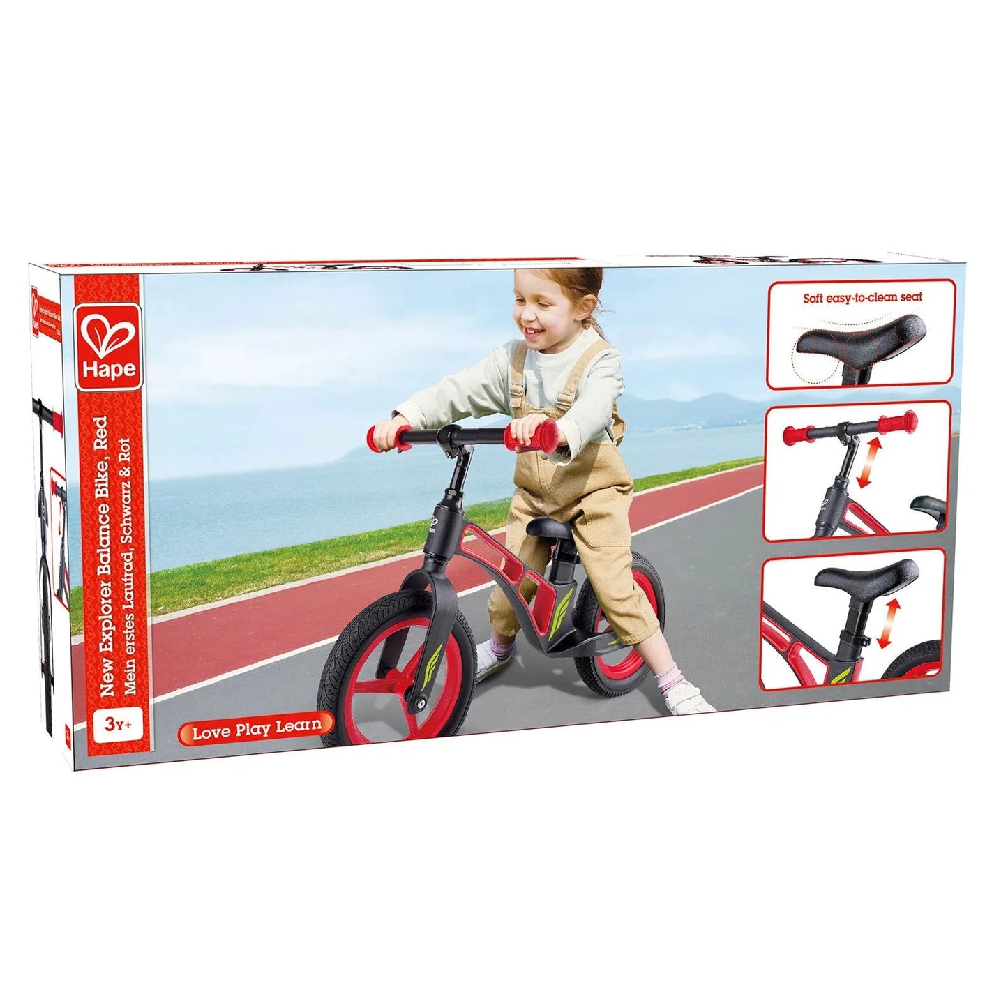 Hape New Explorer Kids Balance Bike, Red - mezetto ebebek ebebek