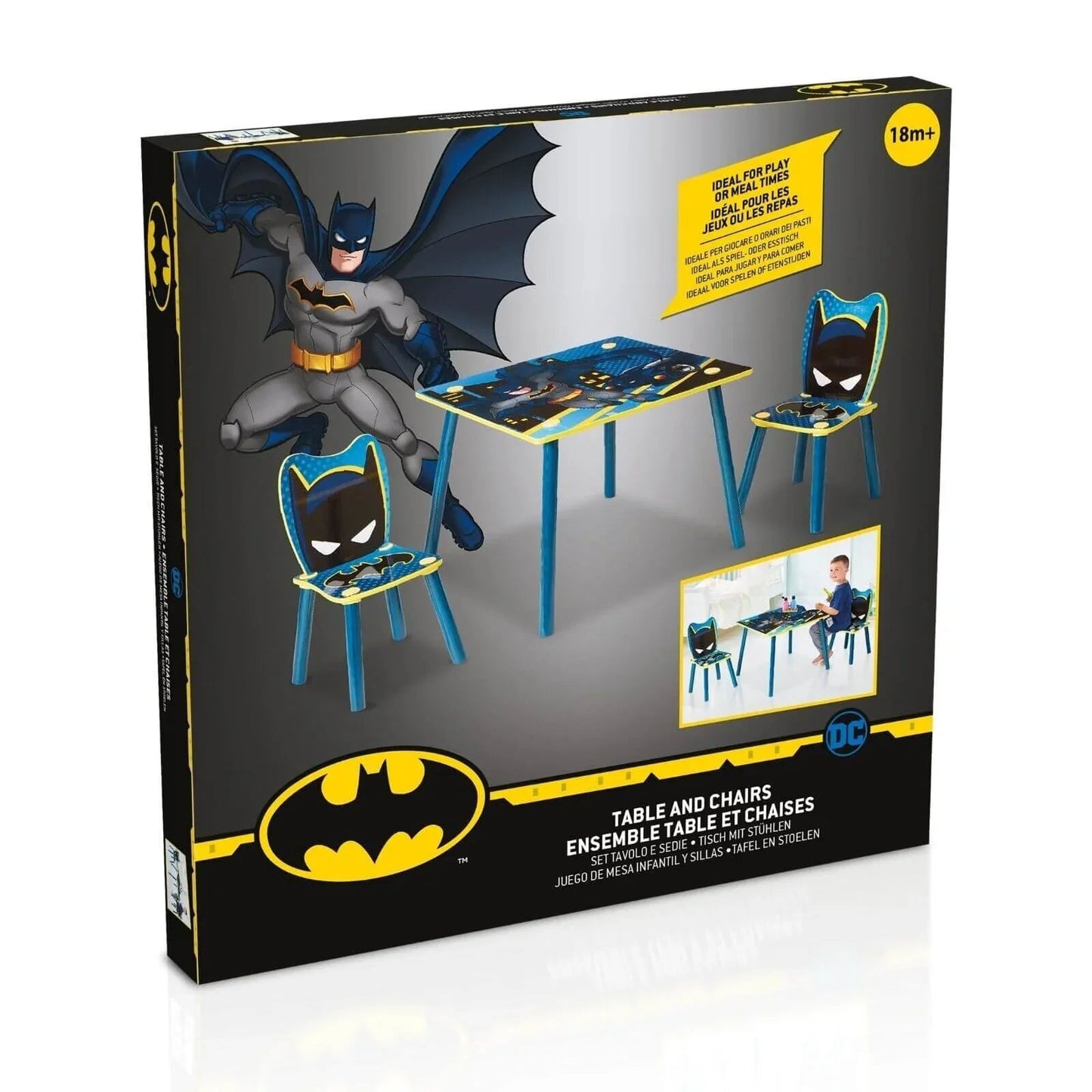 Hello Home Kids Table and 2 Chairs Set - Batman - mezetto ebebek ebebek