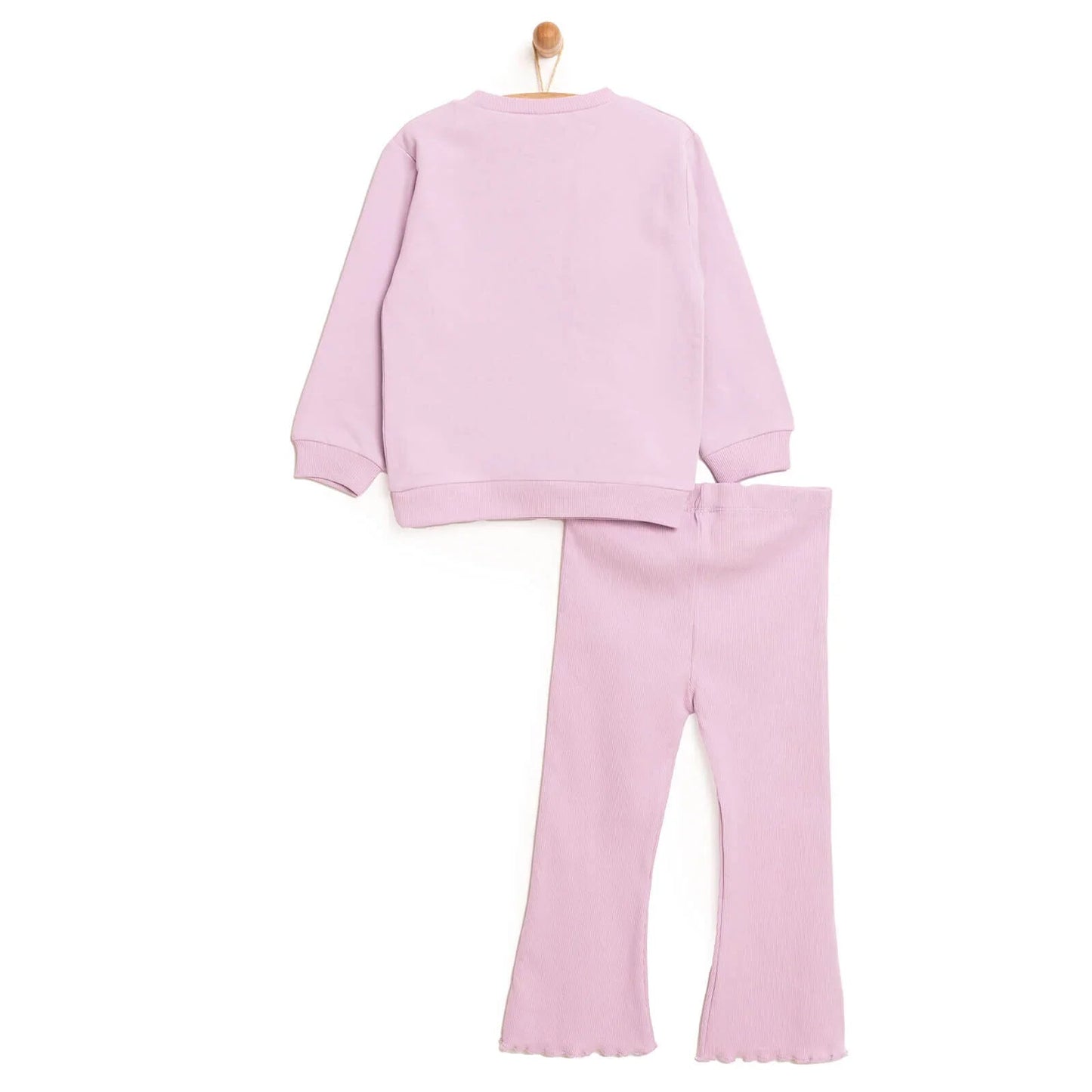 HelloBaby Baby Girl Sweatshirt Footless Bottom 2 pcs - Lilac - mezetto ebebek ebebek