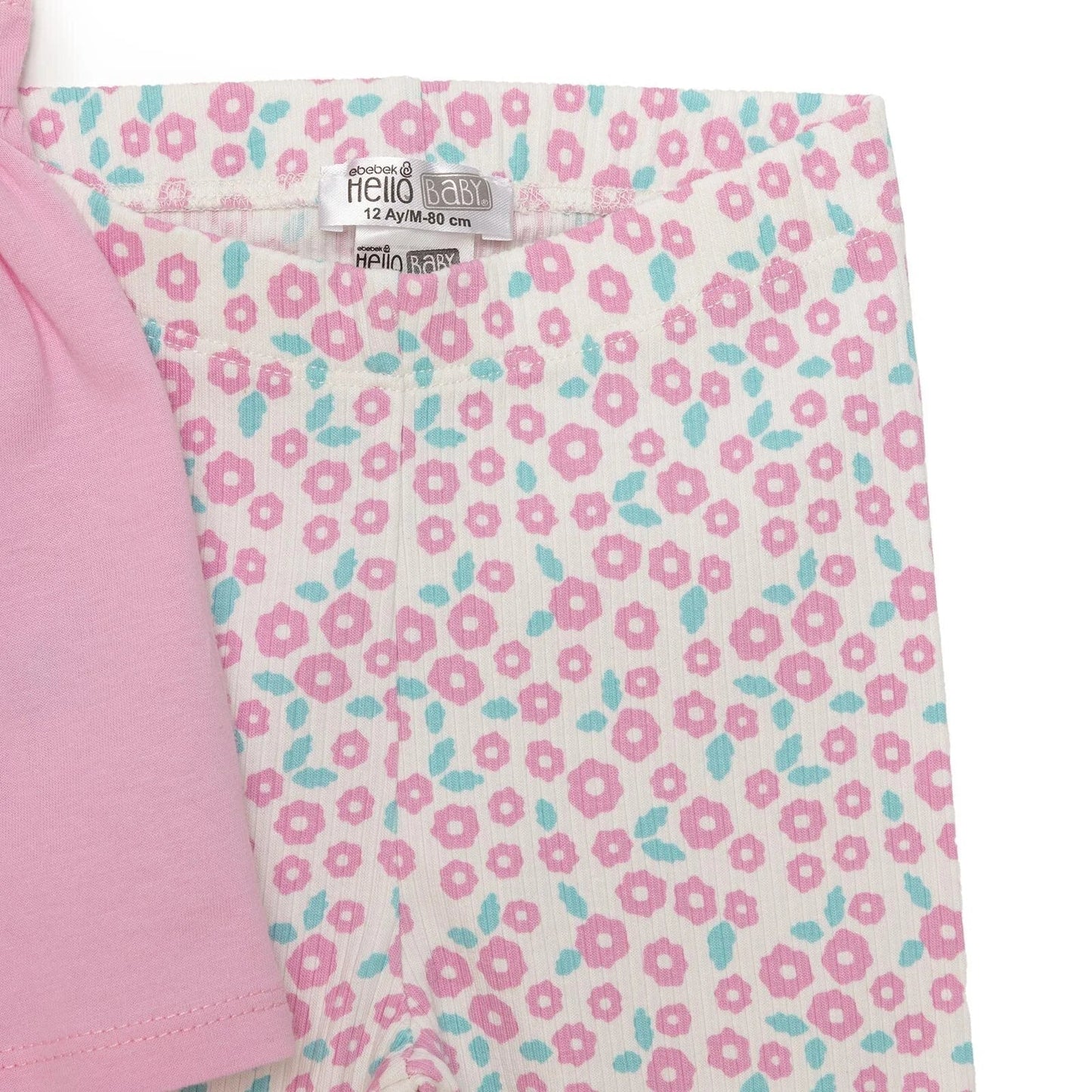 HelloBaby Baby Girl Tight & T-shirt - Mauve - mezetto ebebek ebebek