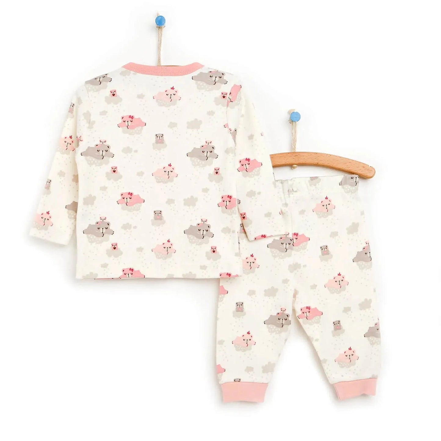 HelloBaby Basic Baby Girl Pyjamas Set - Light Pink - mezetto ebebek ebebek