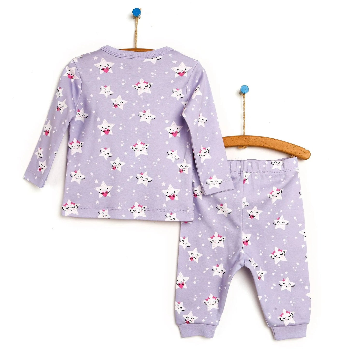 HelloBaby Basic Baby Girl Pyjamas Set - Lilac - mezetto ebebek ebebek