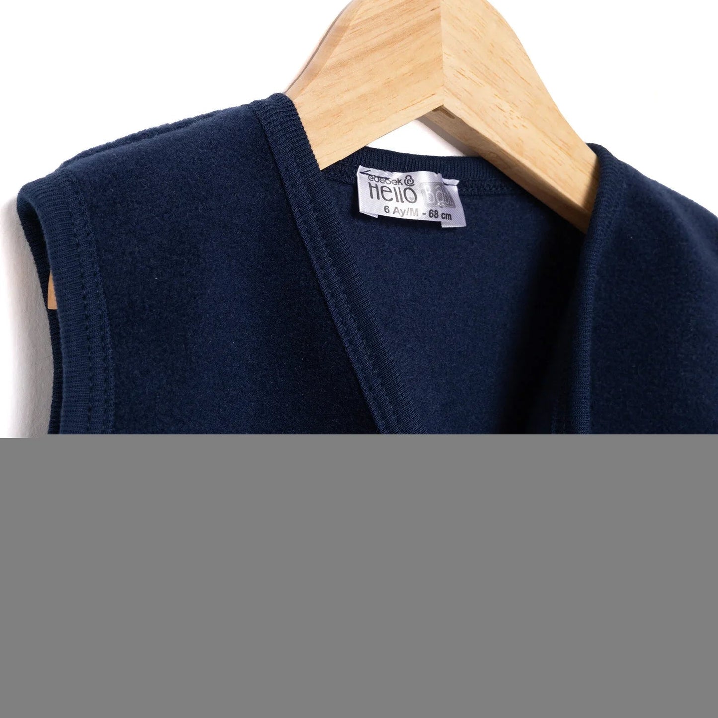 HelloBaby Basic Fleece Vest - Indigo - mezetto ebebek ebebek