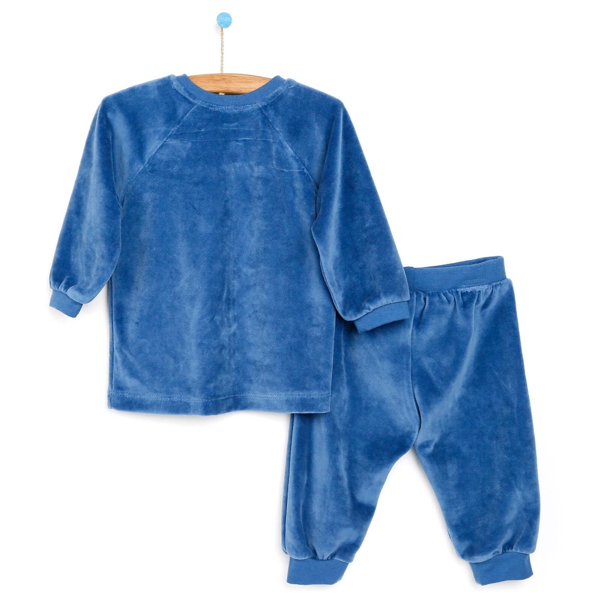 HelloBaby Basic Velvet Sweatshirt - Jogger - Indigo - mezetto ebebek ebebek
