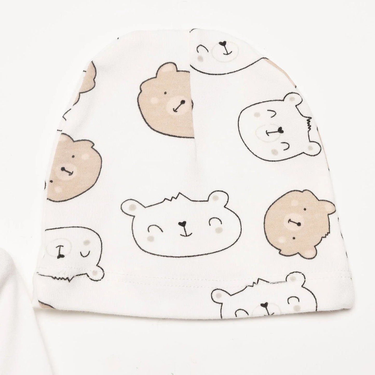 HelloBaby Boy Body - Footed Bottom - Hat - Ecru - mezetto ebebek ebebek