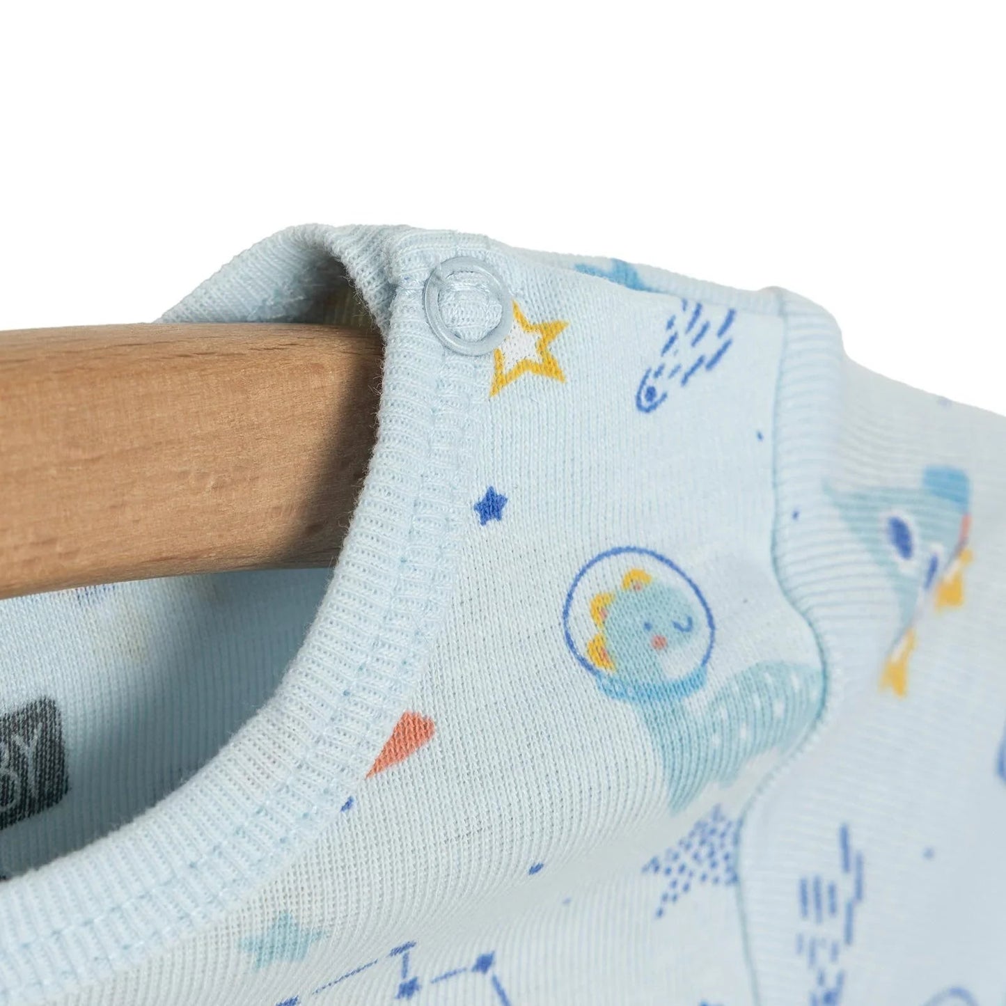 HelloBaby Galaxy Patterned Short Sleeve Bodysuit - Blue - mezetto ebebek ebebek