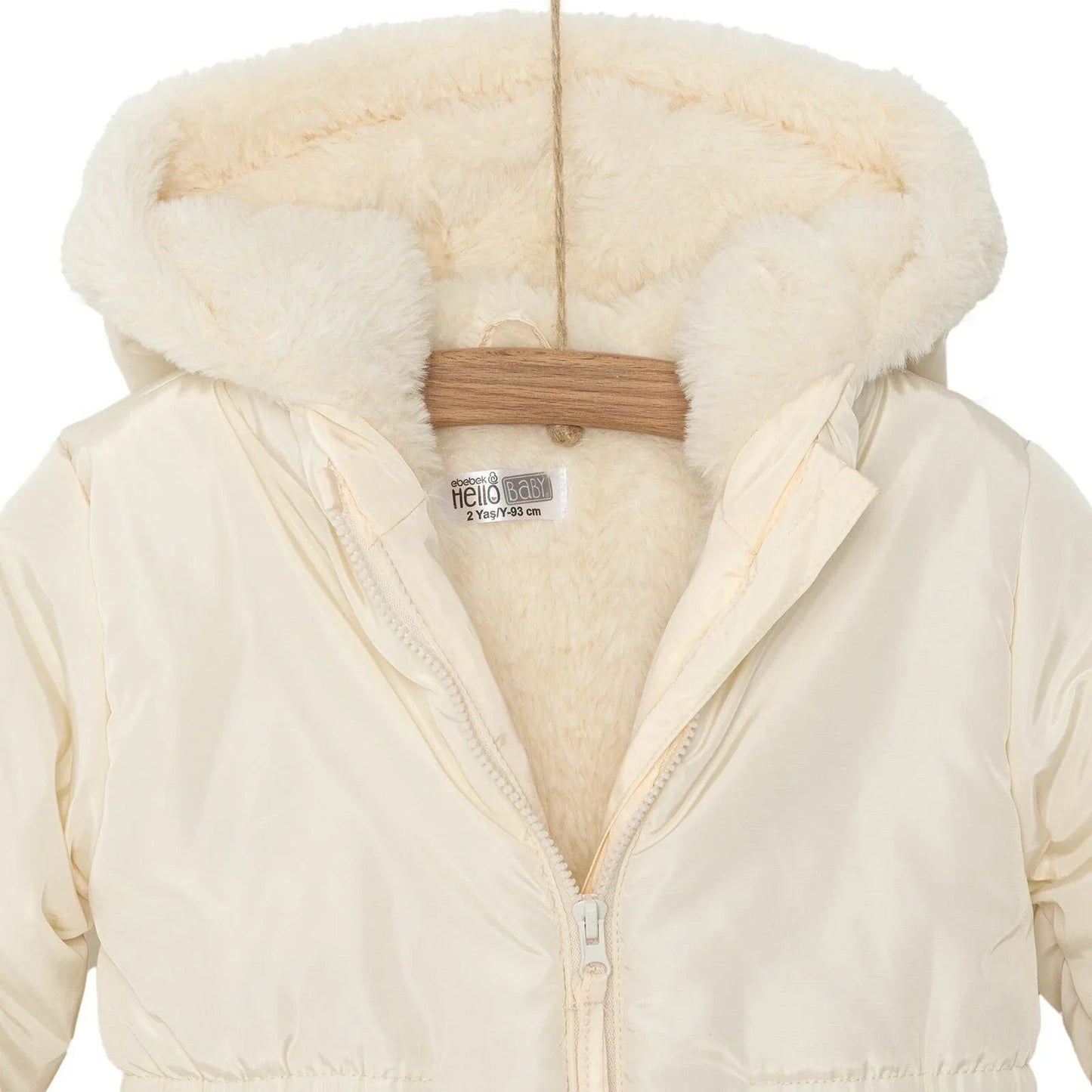 HelloBaby Hooded Coat - Beige - mezetto ebebek ebebek
