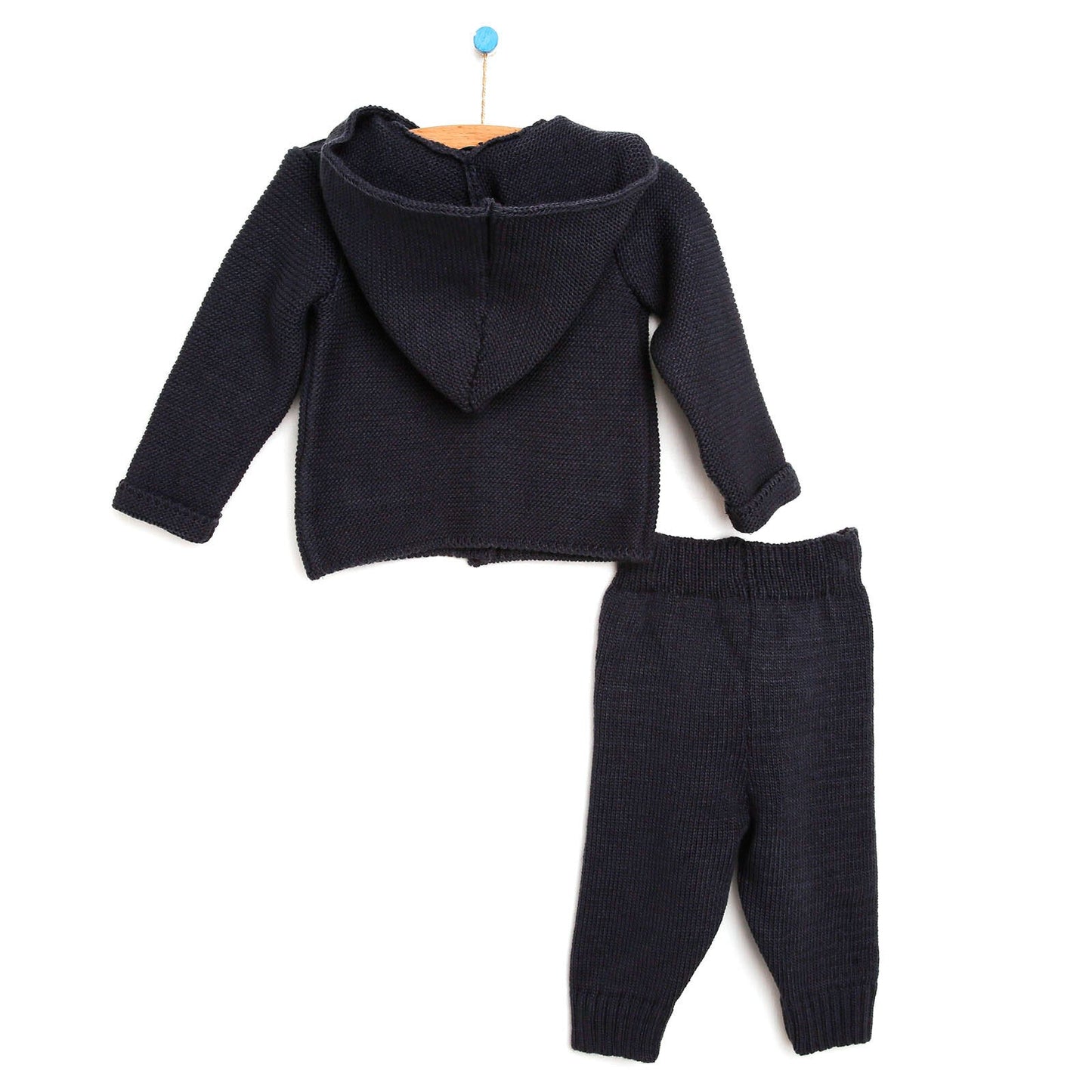 HelloBaby Newborn Knit Cardigan - Bottom - Charcoal - mezetto ebebek ebebek