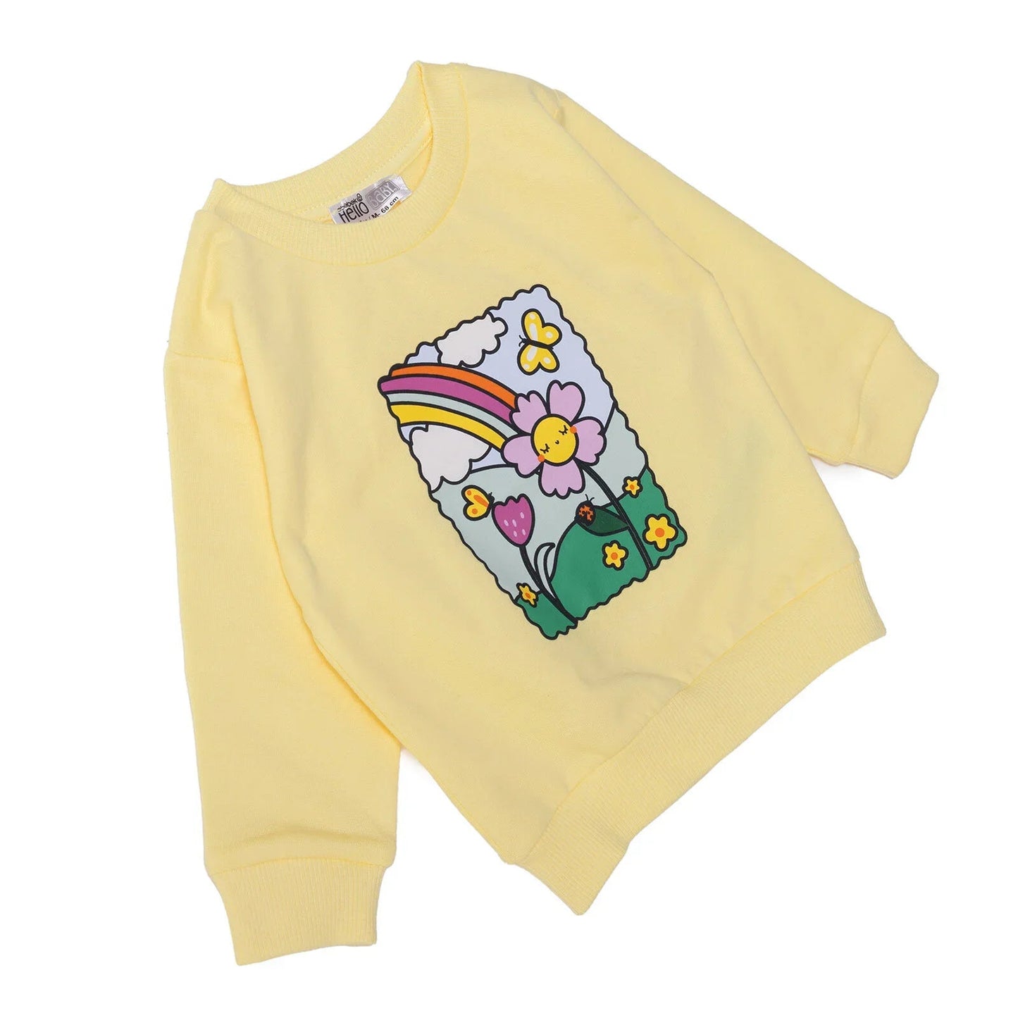 HelloBaby Sweatshirt - Yellow - mezetto ebebek ebebek