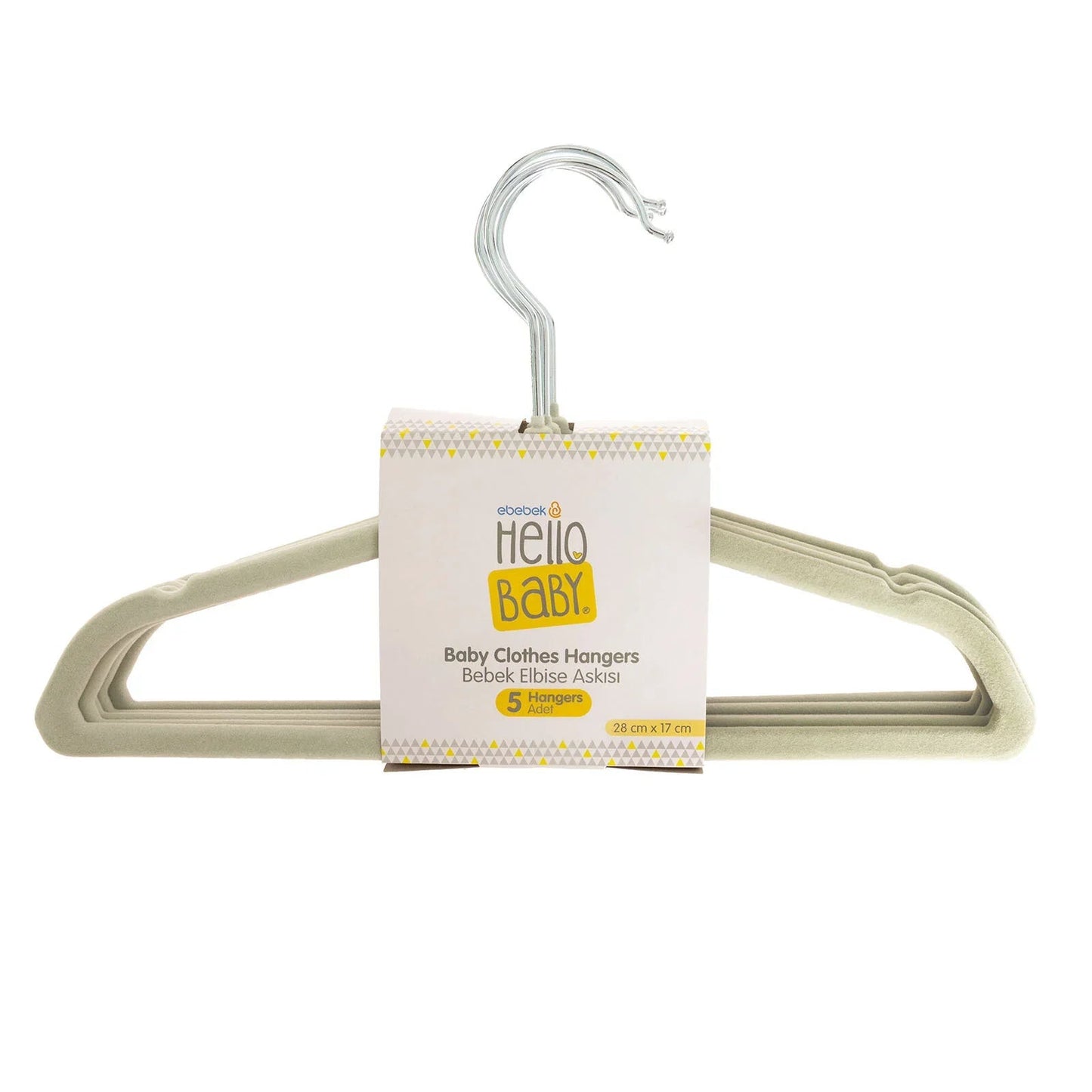 HelloBaby Velvet 5 pcs Hangers - Light Green - mezetto ebebek ebebek