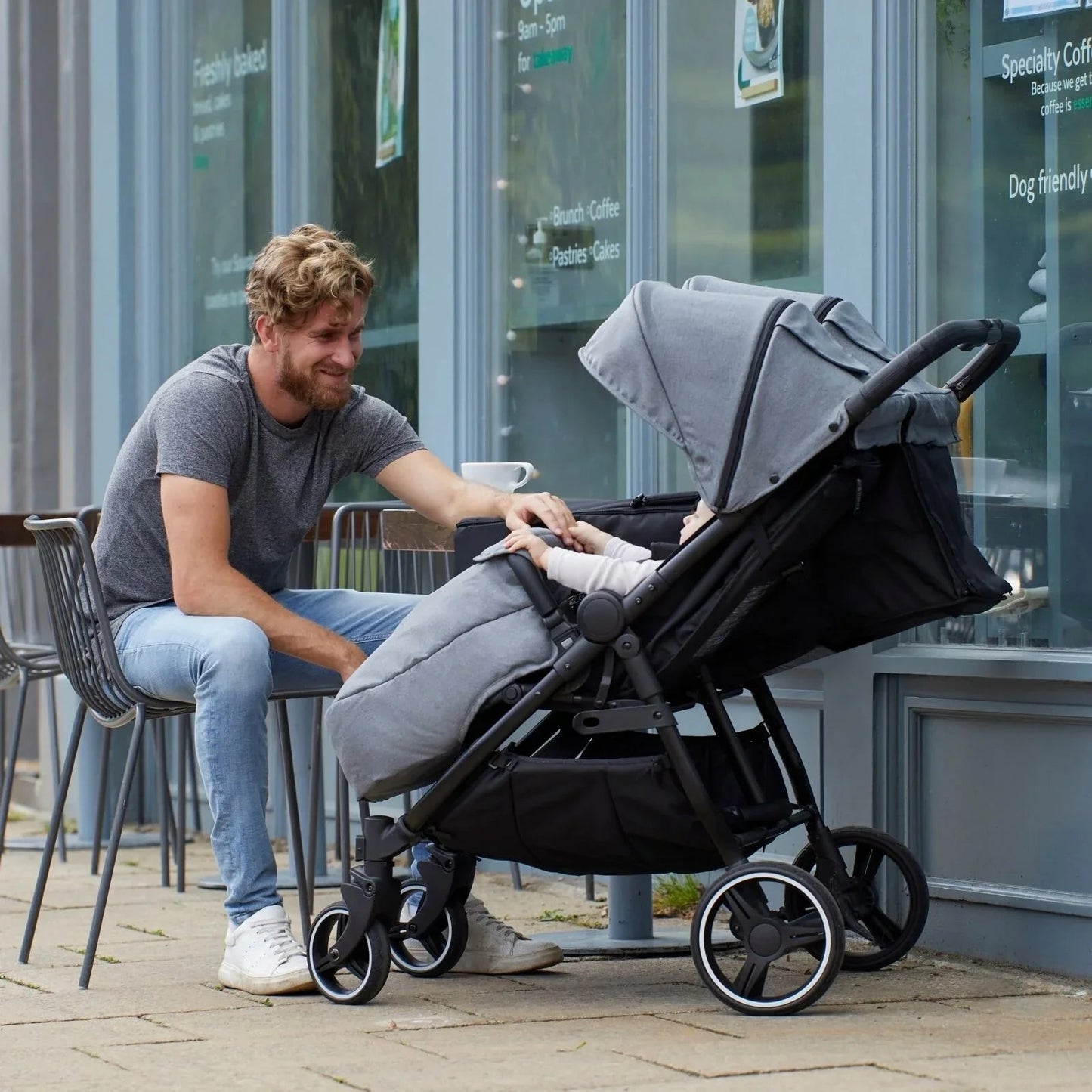 Ickle Bubba Venus Double Stroller - Black - mezetto ebebek ebebek