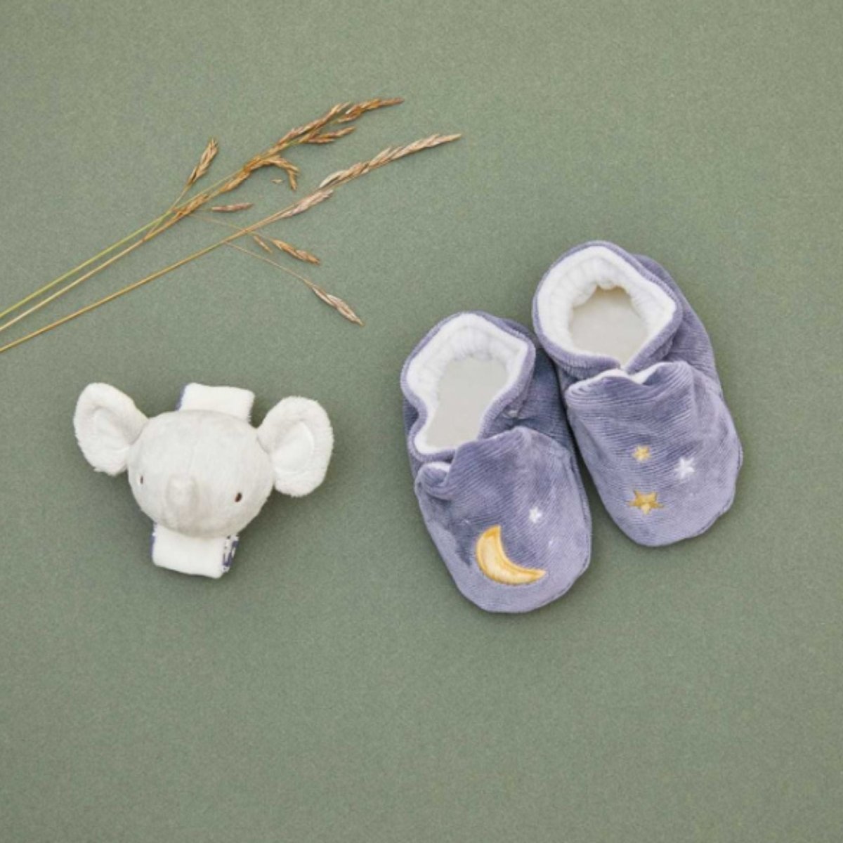 Kaloo Rattle & Slippers - Elephant - mezetto ebebek ebebek
