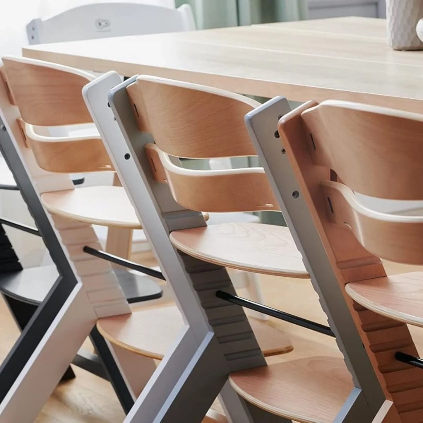 Kinderkraft Enock Wooden Highchair - White - mezetto ebebek ebebek