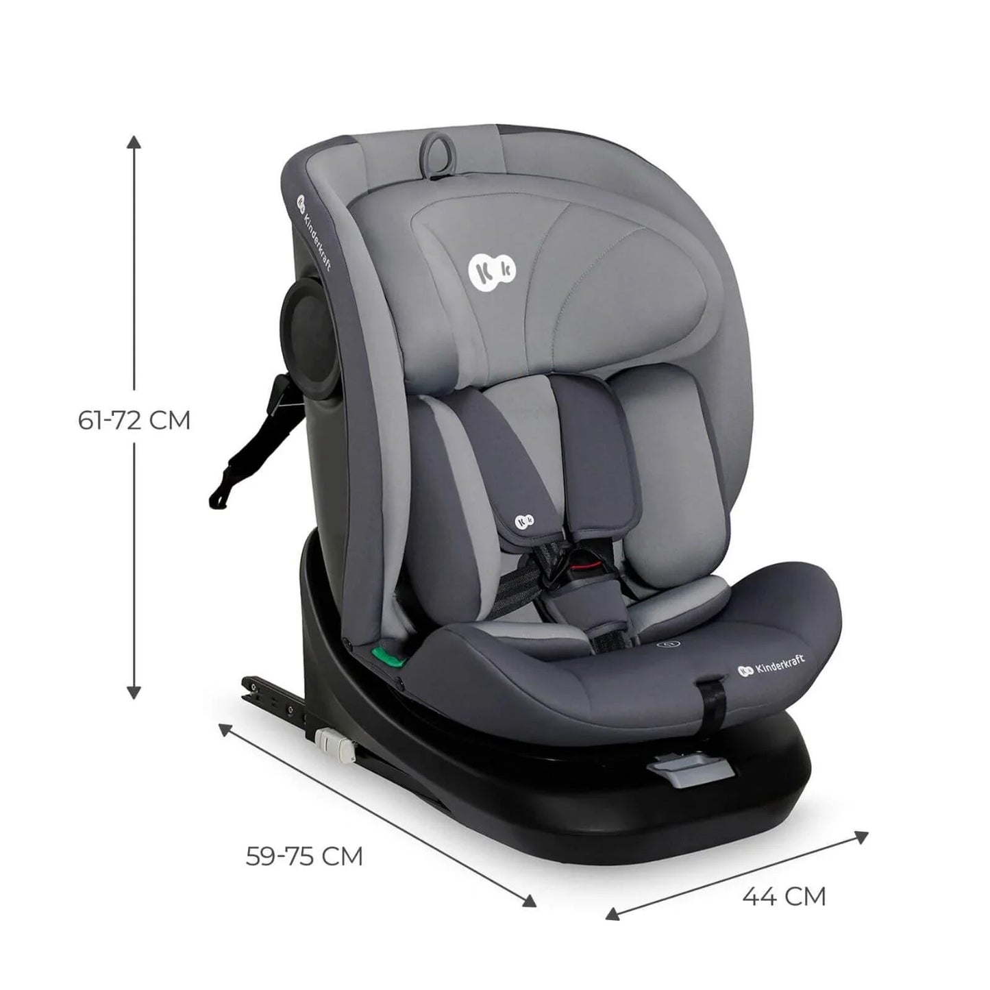 Kinderkraft i - Grow i - Size Car Seat (Birth to 12 Years) - Grey - mezetto ebebek ebebek