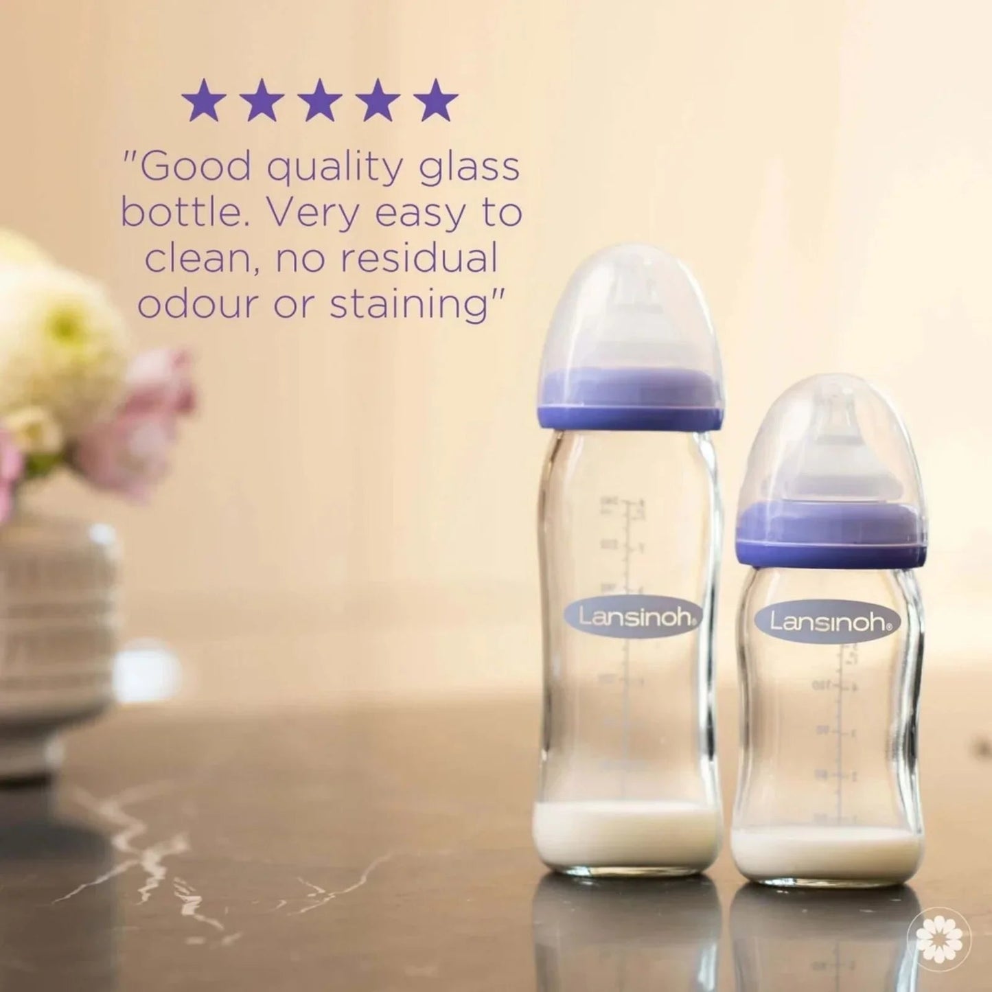 Lansinoh Glass Bottle 240ml - mezetto ebebek ebebek