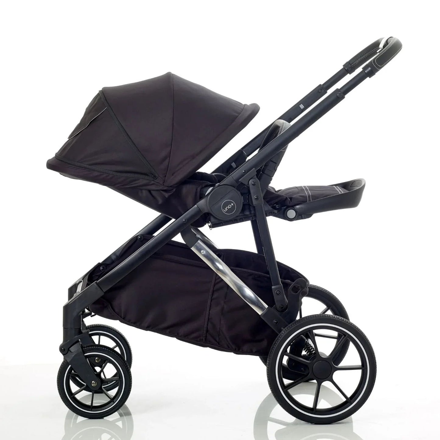 Mee - Go UNO Plus 3 - in - 1 with ISOFIX Base Travel System - Black/Chrome - mezetto ebebek ebebek