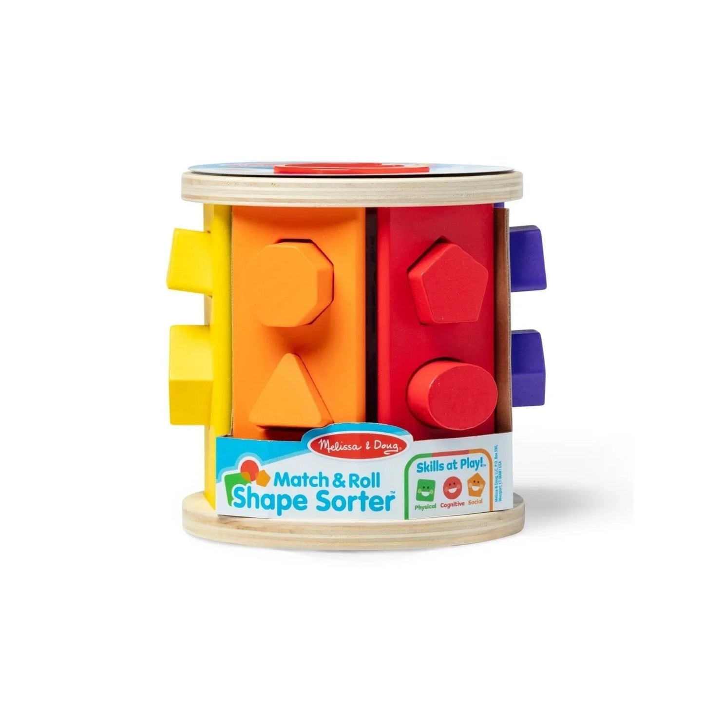 Melissa & Doug Match & Roll Wooden Shape Sorter - mezetto ebebek ebebek